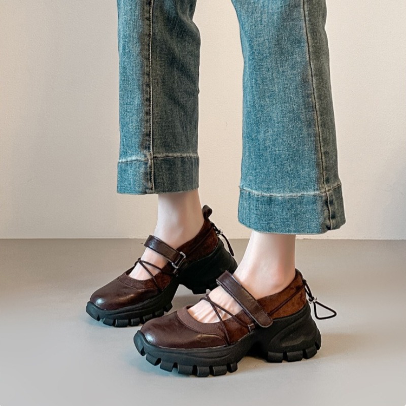 Women Shoes Wedges - Nuove Scarpe Retrò Mary Jane, Sneakers