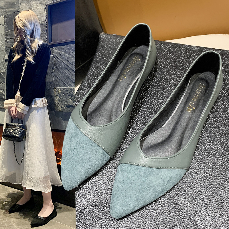Women Shoes Wedges - Scarpe piatte in pelle nera da