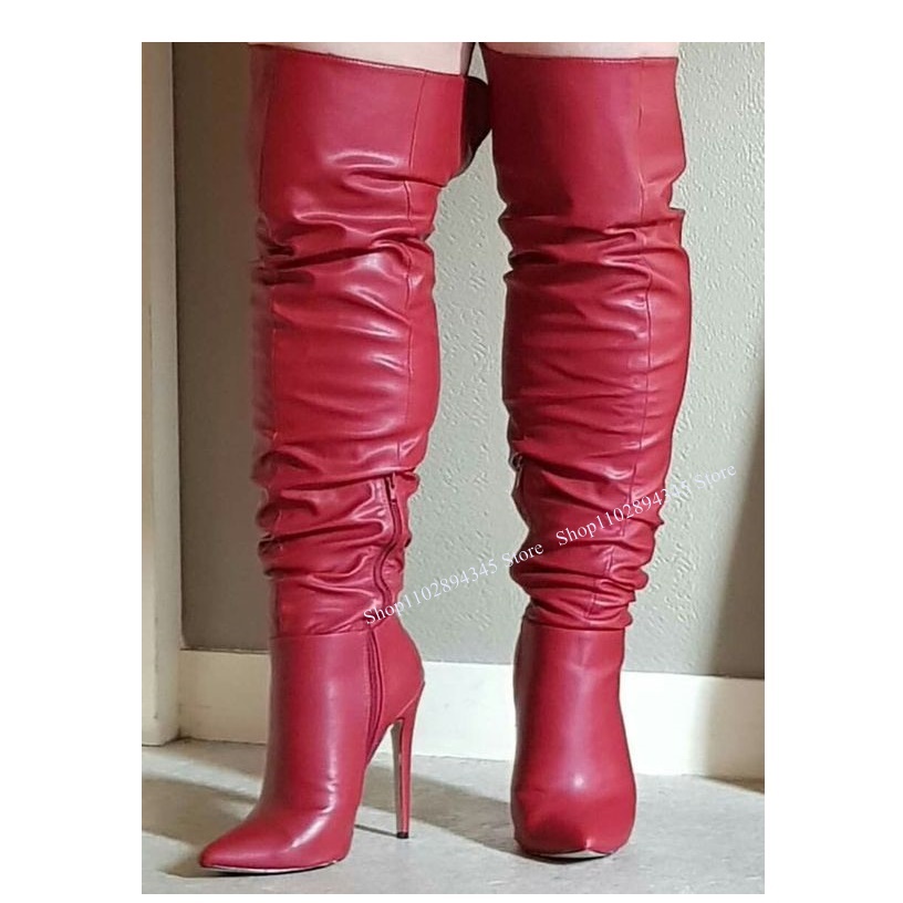 Stivali rossi con cerniera alt - Women Shoes Zipper recensione e prezzo