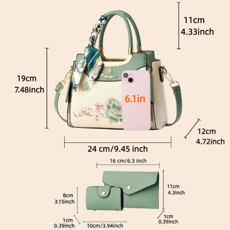 Set di 3 borse ricamate, compr - Women Shoes Zipper recensione e prezzo